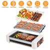 3 In 1 Electric Hot Dog Roller Machine with Grill & Griddle 6-Roller Hot Dog Cooker Smokeless Non-Stick Indoor Outdoor with 3 Temp Levels for BBQ Saus
