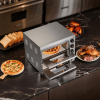 Commercial Desktop Pizza Oven-2 pizza trays, 14-inch electric pizza oven with four knobs and double-layer countertop