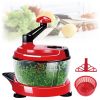 Multi-Functional Manual Food Chopper Processor, 8-Cup Capacity, Hand-Powered Kitchen Helper with 420 Stainless Steel Blades, for Chopping Vegetables