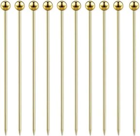 15 Pieces Stainless Steel Cocktail Picks Metal Martini Picks 4.3 inch Gold