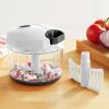 1qt Quick Pull Chopper, BPA free , SS Blades, Food Contact Safe Material , White Grey, Weight 320g