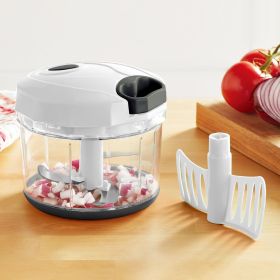 1qt Quick Pull Chopper, BPA free , SS Blades, Food Contact Safe Material , White Grey, Weight 320g