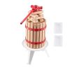 1.6 Gal/6L Fruit Wine Press, Solid Wood Basket with 8 Blocks, Heavy Duty Manual Juice Maker