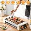 3 In 1 Electric Hot Dog Roller Machine with Grill & Griddle 6-Roller Hot Dog Cooker Smokeless Non-Stick Indoor Outdoor with 3 Temp Levels for BBQ Saus