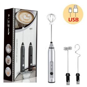 Milk Frothers Electric Wireless Handheld Blender With USB Electrical Mini Coffee Maker Whisk Mixer For Coffee Cappuccino Cream (Color: PINK)