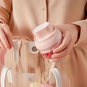 Electric Garlic Chopper Mini, Garlic Masher Crusher, Food Processor Small with Garlic Peeler And Spoon (Color: PINK)