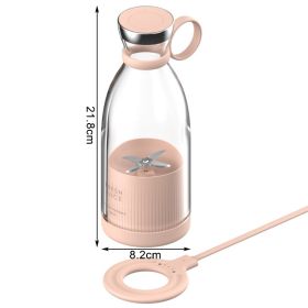 Handheld Portable Juicer Wireless Charging Electric Blender Fruit Mixers Juicer Food Milkshake Multifunction Juice Maker Machine (Color: PINK, Ships From: China)