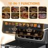 Dual Basket Air Fryer Oven, Digital Control, Clear-View Window, Versatile Air Fryer for Roasting, Baking, Reheating Healthy Meals